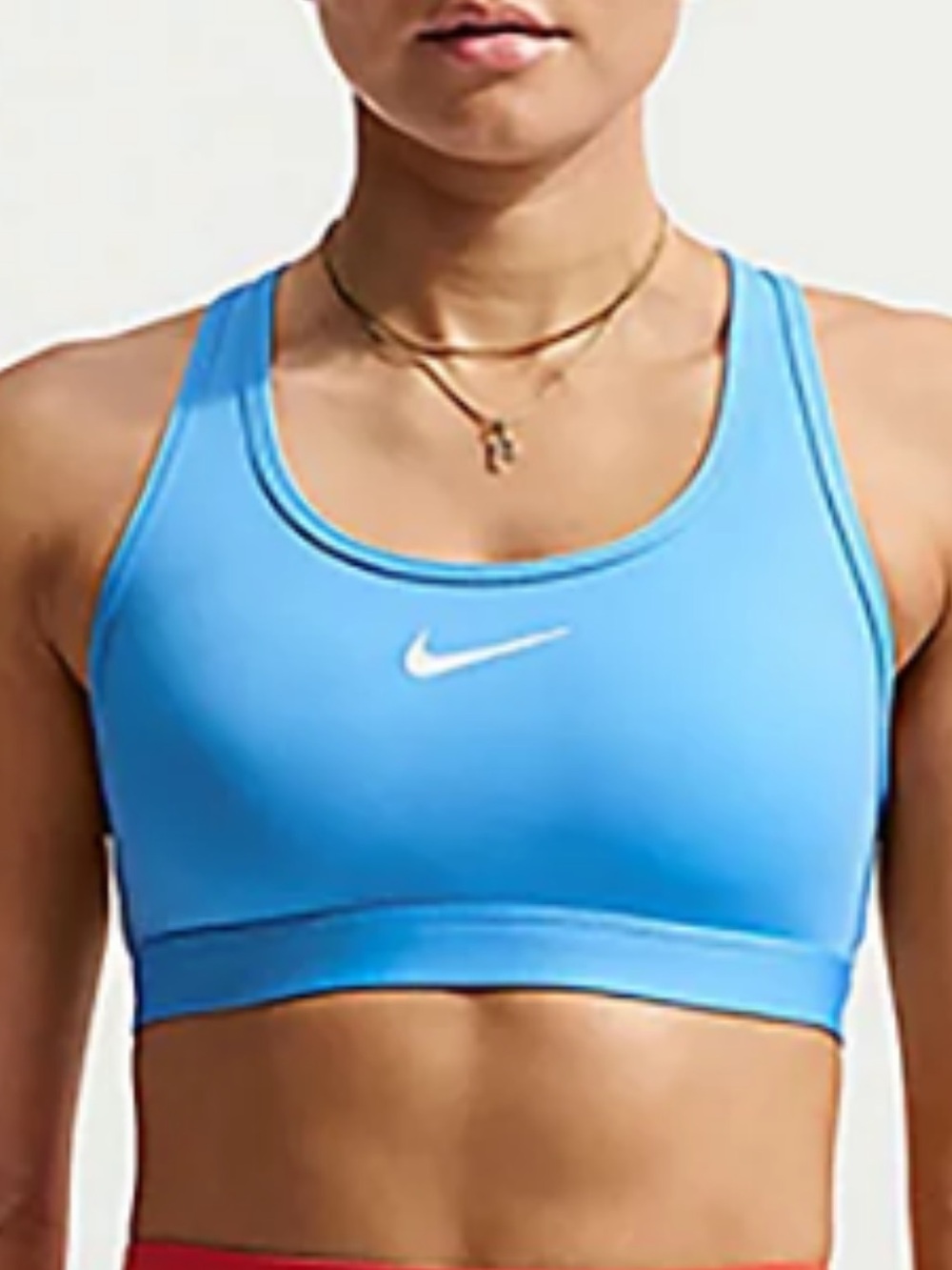 Nike Blue Racerback Sports Bra with White Swoosh